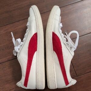 Puma Classic White and Red Sneakers